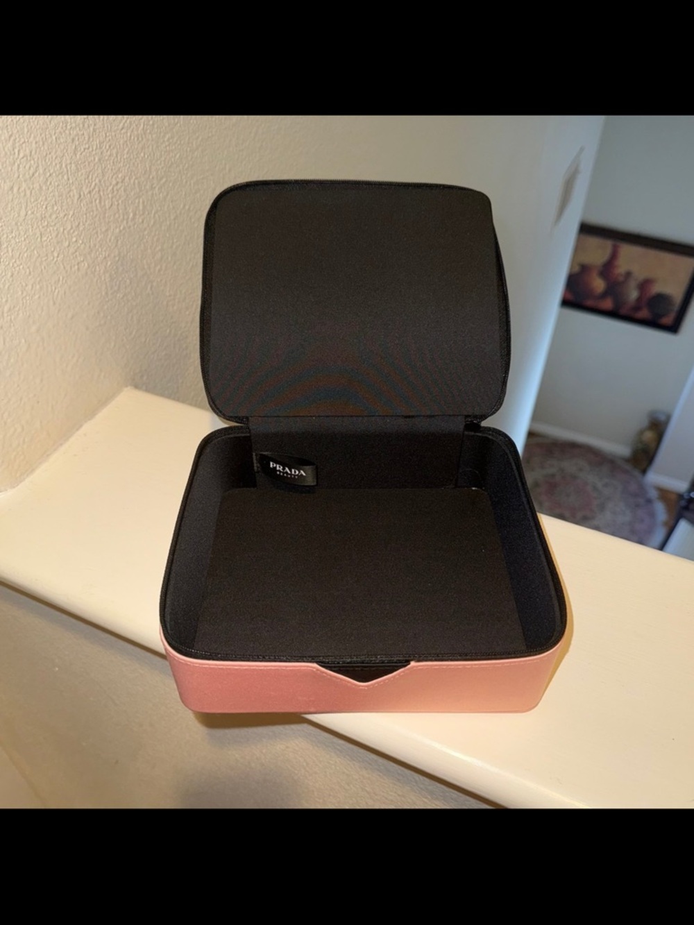 Prada Black and Pink Silky Material Makeup Bag/Box - Picture 8 of 9